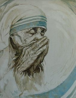 Ikbal Kalaja Bushati " Madre Teresa" olio su tela